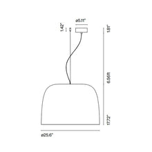 Load image into Gallery viewer, Djembe 65 LED Pendant Light - line drawing.
