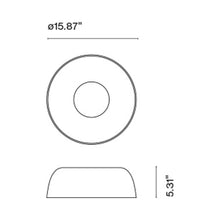 Load image into Gallery viewer, Djembe C 42 LED Flush Mount Ceiling Light - line drawing.
