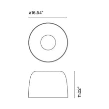 Load image into Gallery viewer, Djembe C 42 LED Flush Mount Ceiling Light - line drawing.
