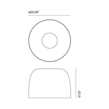 Load image into Gallery viewer, Djembe C 65 LED Flush Mount Ceiling Light - line drawing.
