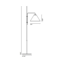 Load image into Gallery viewer, Funiculi Floor Lamp with Fabric Shade - line drawing.
