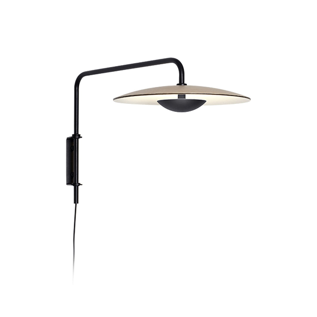 Ginger A LED Wall Light in Oak/White/Small/Plug-In.