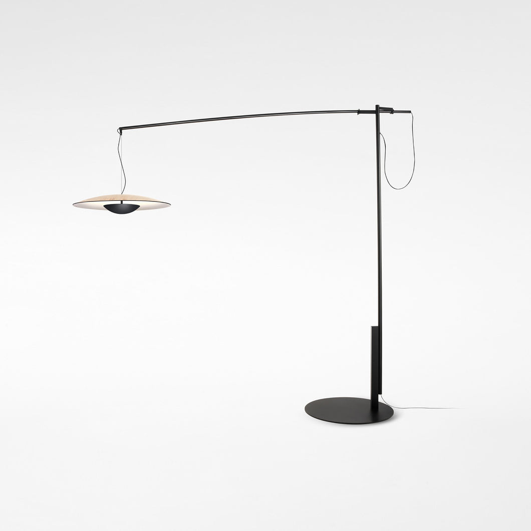 Ginger LED Floor Lamp in Oak/White/Small.