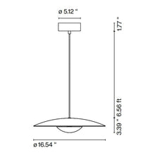 Load image into Gallery viewer, Ginger LED Pendant Light - line drawing.
