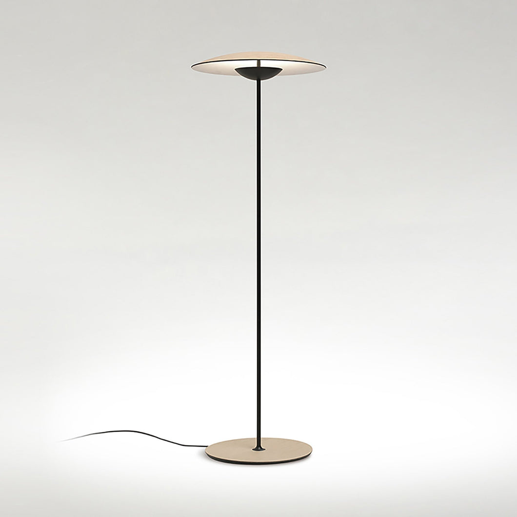 Ginger P LED Floor Lamp in Oak/White.