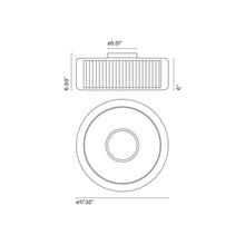 Load image into Gallery viewer, Mercer Flush Mount Ceiling Light - line drawing.
