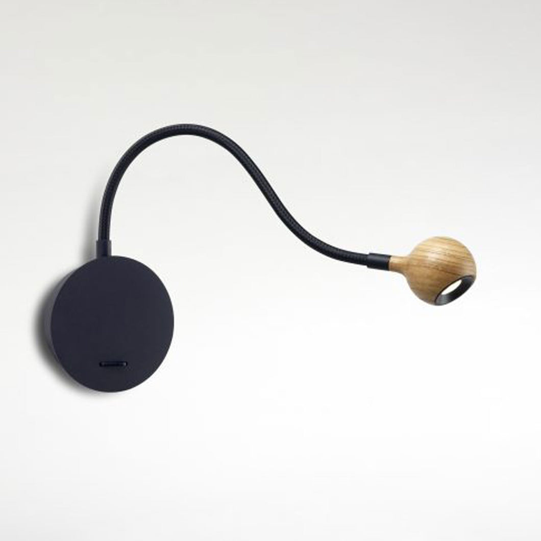N. Ocho LED Wall Light in Oak.