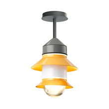 Load image into Gallery viewer, Santorini Outdoor Ceiling Light in Mustard.
