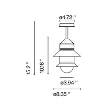 Load image into Gallery viewer, Santorini Outdoor Ceiling Light - line drawing.
