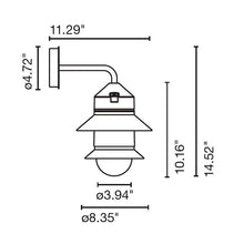 Load image into Gallery viewer, Santorini Outdoor LED Wall Light - line drawing.
