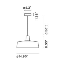 Load image into Gallery viewer, Soho LED Pendant Light - line drawing.

