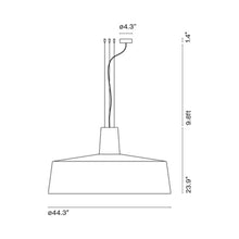 Load image into Gallery viewer, Soho Outdoor LED Pendant Light - line drawing.
