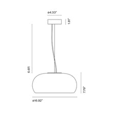 Load image into Gallery viewer, Vetra LED Pendant Light - line drawing.

