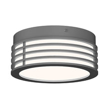 Load image into Gallery viewer, Marue™ Outdoor LED Semi Flush Mount Ceiling Light in Small/Round/Textured Gray.

