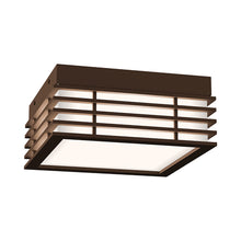 Load image into Gallery viewer, Marue™ Outdoor LED Semi Flush Mount Ceiling Light in Small/Square/Textured Bronze.
