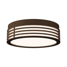 Load image into Gallery viewer, Marue™ Outdoor LED Semi Flush Mount Ceiling Light in Medium/Round/Textured Bronze.
