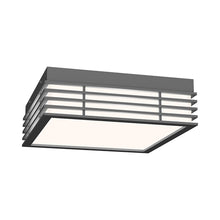 Load image into Gallery viewer, Marue™ Outdoor LED Semi Flush Mount Ceiling Light in Medium/Square/Textured Gray.
