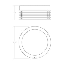 Load image into Gallery viewer, Marue™ Outdoor LED Semi Flush Mount Ceiling Light - line drawing.
