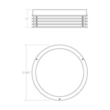 Load image into Gallery viewer, Marue™ Outdoor LED Semi Flush Mount Ceiling Light - line drawing.
