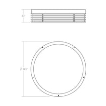 Load image into Gallery viewer, Marue™ Outdoor LED Semi Flush Mount Ceiling Light - line drawing.
