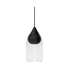 Load image into Gallery viewer, Liuku Drop Pendant Light in Black / Transparent Shade.
