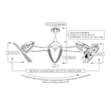 Load image into Gallery viewer, Ar Ruthiane Ceiling Fan - line drawing.
