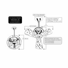 Load image into Gallery viewer, Bianca Direcional Ceiling Fan - line drawing.
