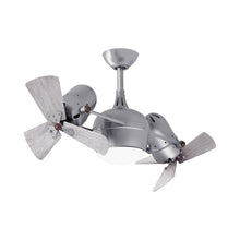 Load image into Gallery viewer, Dagny Indoor / Outdoor LED Dual Ceiling Fan in Brushed Nickel/Barnwood (Wood) with Light Kit.
