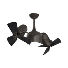 Load image into Gallery viewer, Dagny Indoor / Outdoor LED Dual Ceiling Fan in Textured Bronze/Matte Black (Wood) with Light Kit.
