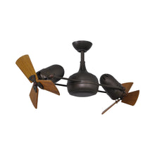 Load image into Gallery viewer, Dagny Indoor / Outdoor LED Dual Ceiling Fan in Textured Bronze/Mahogany (Wood) Without Light Kit.
