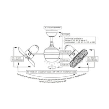 Load image into Gallery viewer, Dagny Indoor / Outdoor LED Dual Ceiling Fan - line drawing.
