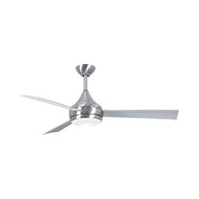 Load image into Gallery viewer, Donaire Outdoor LED Ceiling Fan in Brushed Stainless/Gloss White.

