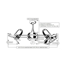 Load image into Gallery viewer, Duplo-Dinamico Ceiling Fan - line drawing.

