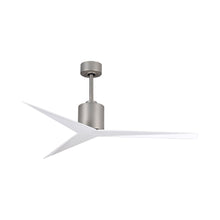 Load image into Gallery viewer, Eliza Outdoor Ceiling Fan in Brushed Nickel/Gloss White.
