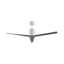 Load image into Gallery viewer, Eliza Outdoor Ceiling Fan in Gloss White/Brushed Nickel.
