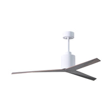 Load image into Gallery viewer, Eliza Outdoor Ceiling Fan in Gloss White/Old Oak.
