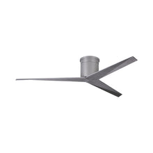 Load image into Gallery viewer, Eliza Outdoor Flush Mount Ceiling Fan in Brushed Nickel/Barnwood.
