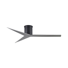Load image into Gallery viewer, Eliza Outdoor Flush Mount Ceiling Fan in Matte Black/Brushed Nickel.
