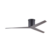 Load image into Gallery viewer, Eliza Outdoor Flush Mount Ceiling Fan in Matte Black/Old Oak.
