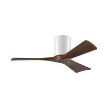Load image into Gallery viewer, Irene IR3H Indoor / Outdoor Flush Mount Ceiling Fan in Gloss White/Walnut (42-Inch).
