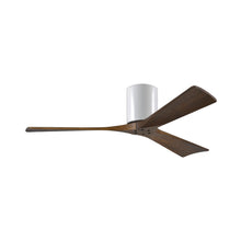 Load image into Gallery viewer, Irene IR3H Indoor / Outdoor Flush Mount Ceiling Fan in Gloss White/Walnut (52-Inch).

