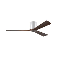 Load image into Gallery viewer, Irene IR3H Indoor / Outdoor Flush Mount Ceiling Fan in Gloss White/Walnut (60-Inch).
