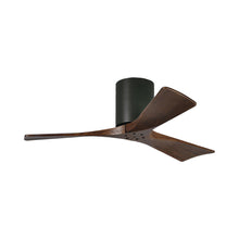 Load image into Gallery viewer, Irene IR3H Indoor / Outdoor Flush Mount Ceiling Fan in Matte Black/Walnut (42-Inch).
