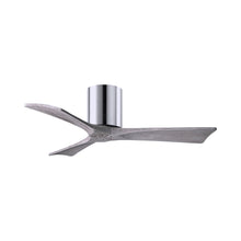 Load image into Gallery viewer, Irene IR3H Indoor / Outdoor Flush Mount Ceiling Fan in Polished Chrome/Barn Wood (42-Inch).

