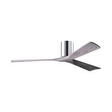 Load image into Gallery viewer, Irene IR3H Indoor / Outdoor Flush Mount Ceiling Fan in Polished Chrome/Barn Wood (60-Inch).
