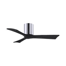 Load image into Gallery viewer, Irene IR3H Indoor / Outdoor Flush Mount Ceiling Fan in Polished Chrome/Matte Black (42-Inch).

