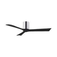 Load image into Gallery viewer, Irene IR3H Indoor / Outdoor Flush Mount Ceiling Fan in Polished Chrome/Matte Black (52-Inch).
