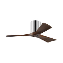 Load image into Gallery viewer, Irene IR3H Indoor / Outdoor Flush Mount Ceiling Fan in Polished Chrome/Walnut (42-Inch).
