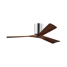 Load image into Gallery viewer, Irene IR3H Indoor / Outdoor Flush Mount Ceiling Fan in Polished Chrome/Walnut (52-Inch).
