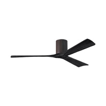 Load image into Gallery viewer, Irene IR3H Indoor / Outdoor Flush Mount Ceiling Fan in Textured Bronze/Matte Black (60-Inch).
